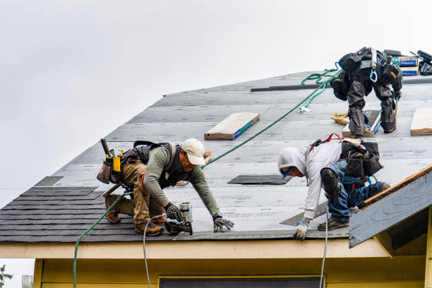 Professional Gutter Installation technician working in Fullerton, NE